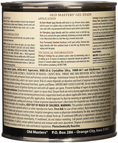 Old Masters 24982 81304 Gel Stain, Cedar, 1 Quart