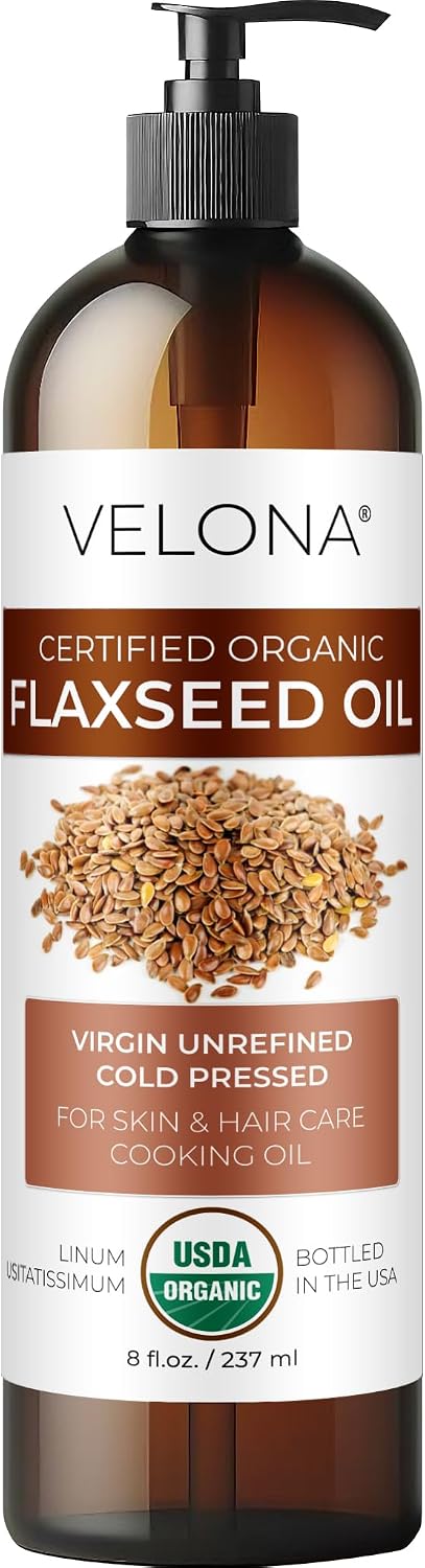 velona USDA Organic Pumpkin Seed Oil - 8 fl oz, Cold Pressed, with Pump