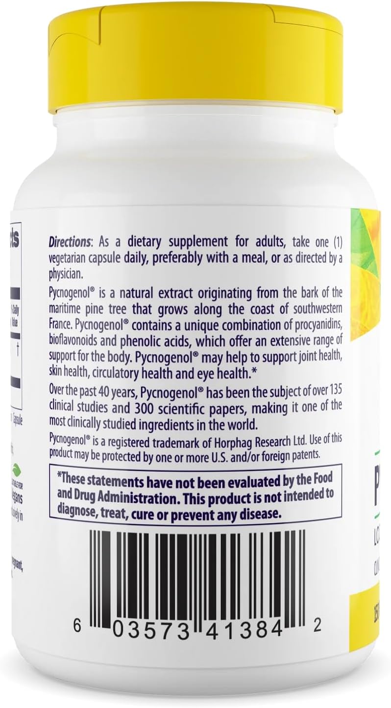Healthy Origins Pycnogenol Pine Bark 150 mg, 60 Veggie Caps