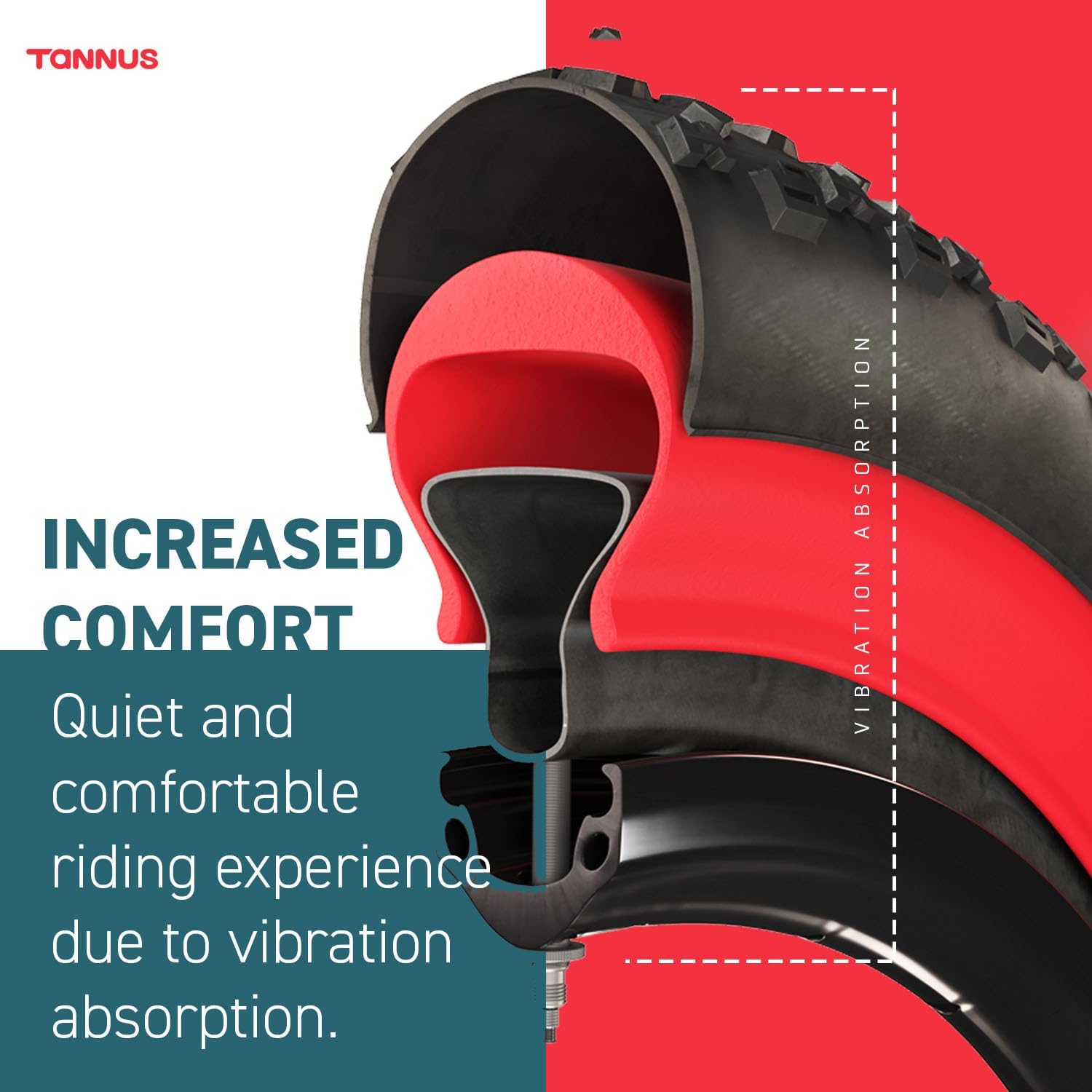 Tannus Armour Tire Insert, Fat Tire Tube, No Flat Bike Tire Liner, Puncture Proof Tube Protector for E-Bikes and MTB