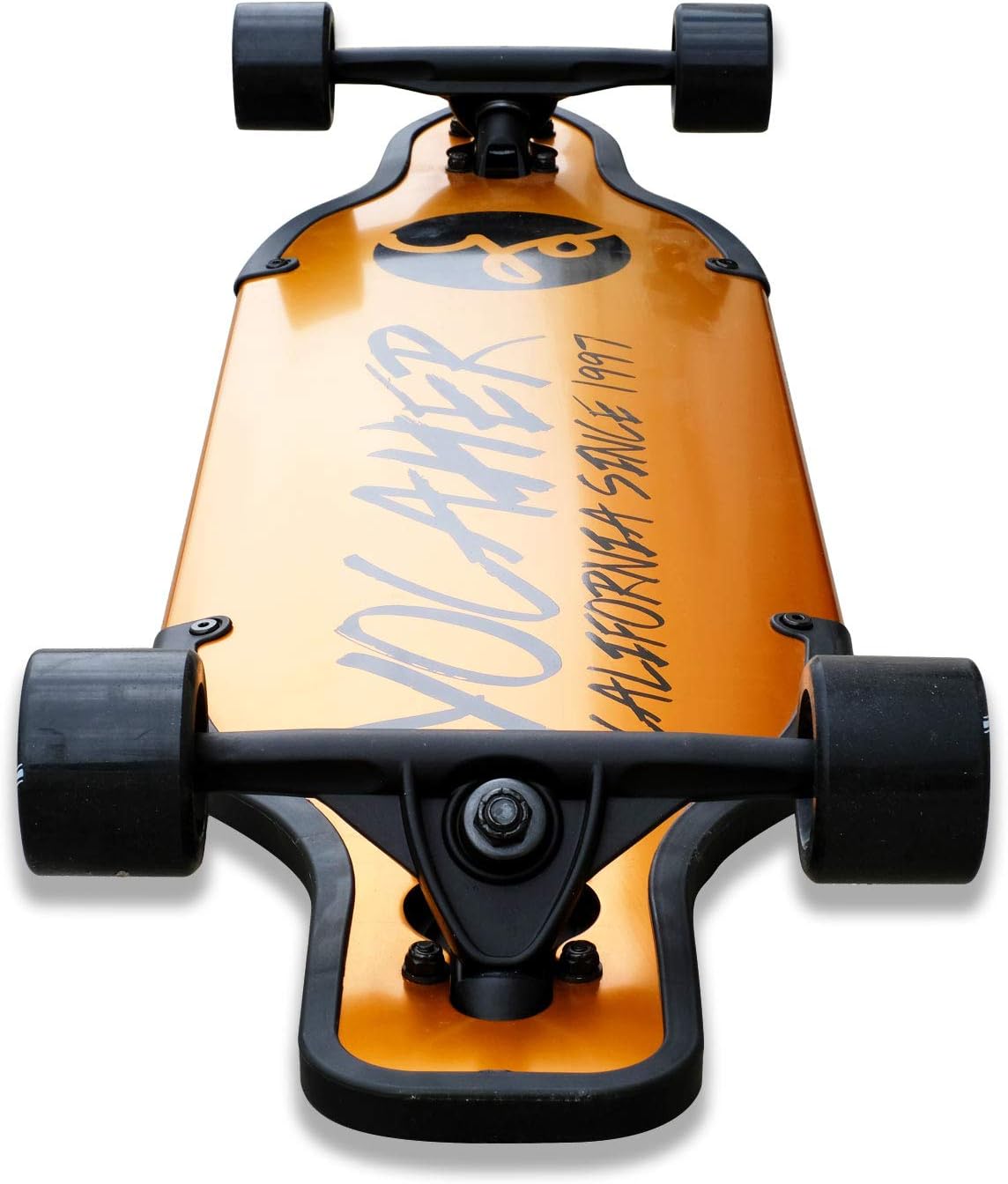 Aluminum Gold or Black Skateboards Longboard Drop Through Deck ONLY or Complete Long Board, for Boys, Girls, Kids, Teens and Adults and for Beginners to Professionals