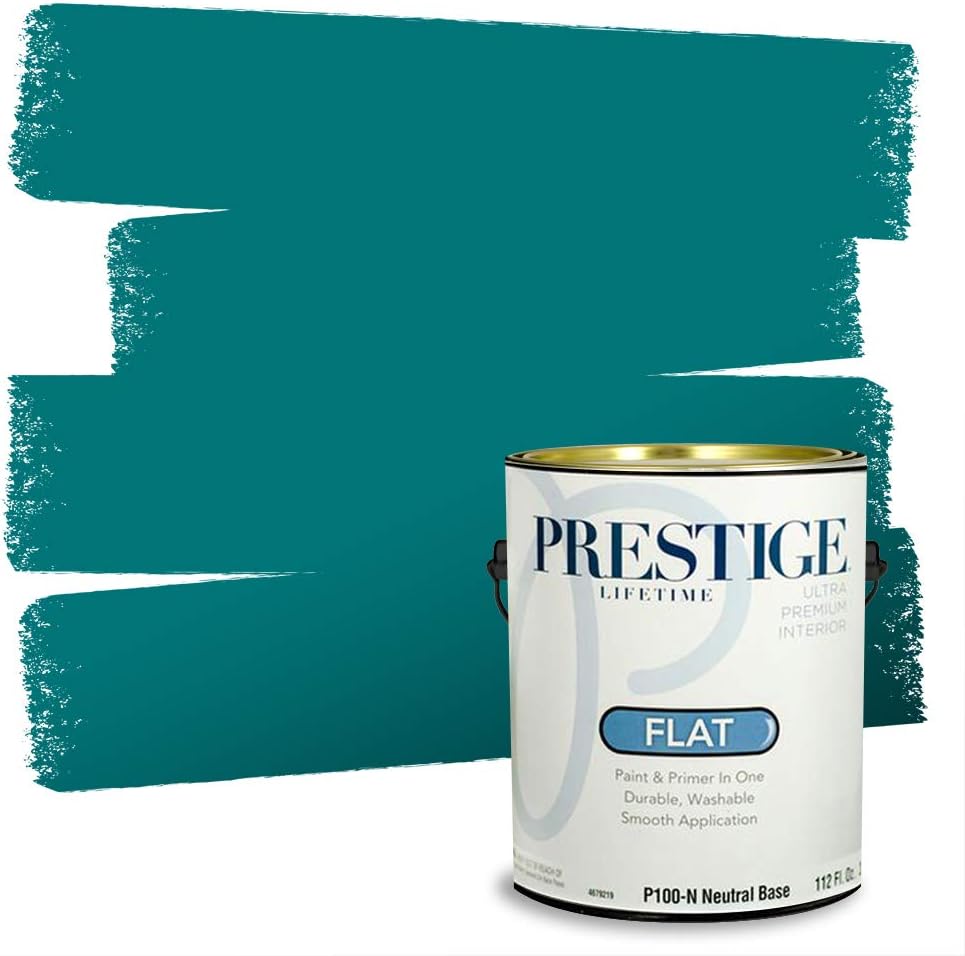 PRESTIGE Paints Exterior Paint and Primer In One, 1-Gallon, Satin, Comparable Match of Sherwin Williams* Blue Nile*