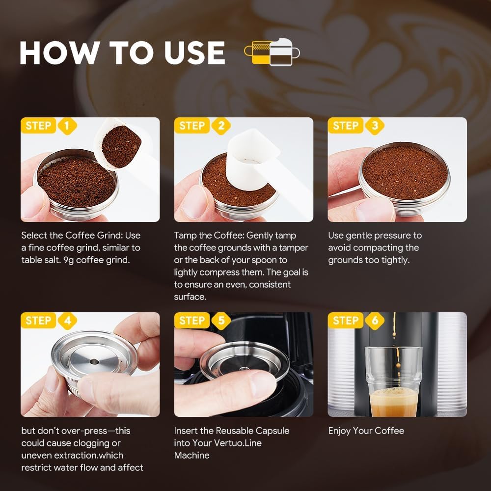 Stainless Steel Reusable Coffee Capsule, Metal Refillable Coffee Pod Brewing Espresso 70ML/2.40Z(SMALL), Compatible with N-espresso Ver-tuoPlus XN903/XN900 / Vertuo-line GCA1/ENV135/ENV150