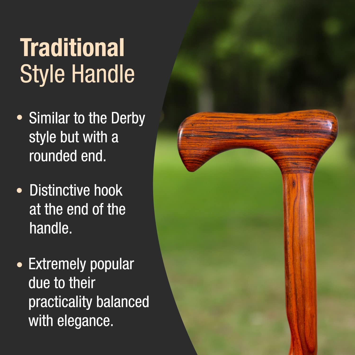 Brazos Handcrafted Wood Walking Cane, Twisted Cocobolo, Derby Style Handle, for Men & Women, Made in the USA, 37"