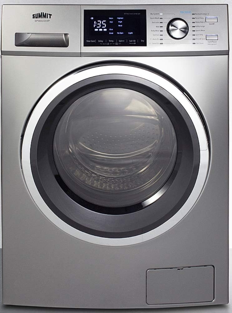 Summit Appliance 24" Washer Dryer Combo, Stainless Steel - SPWD2203P
