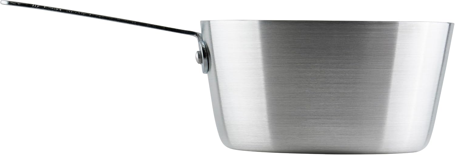 Winco 3 3/4 qt Heavy-Duty Tapered Aluminum Sauce Pan, 3.75 qt | Tapered sides, Heavy-duty, Riveted handle, Great for Cooking and Food Preparation