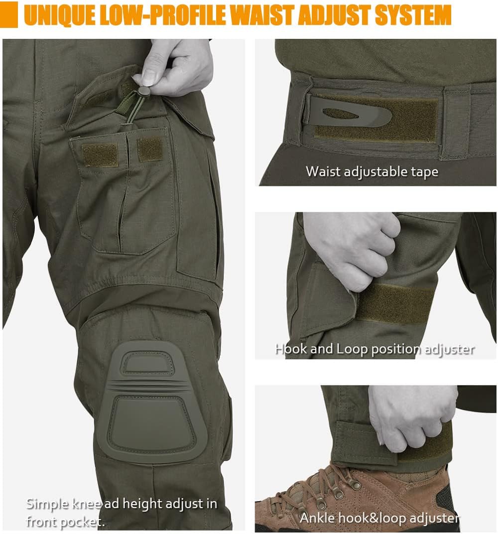 KRYDEX Tactical Men's G3 Combat Pants with Knee Pads