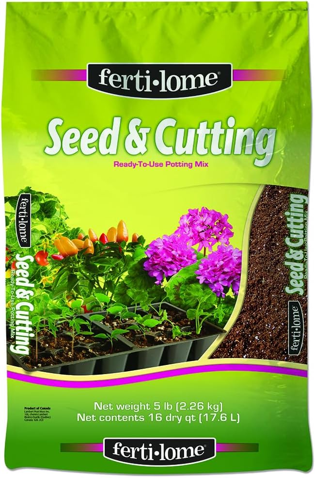 Fertilome Seed & Cutting Potting Mix, Potting Soil for All Plants, Cuttings, Seedlings and Seeds (16 QT, 5 LB)