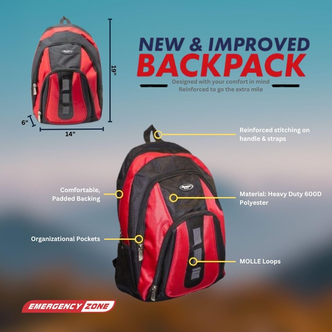 Essentials Complete Deluxe Survival Kit 2 & 4 Person | Bug-Out-Bag | Emergency Go Bag Kit for Wildfires, Hurricanes, and Other Natural Disasters