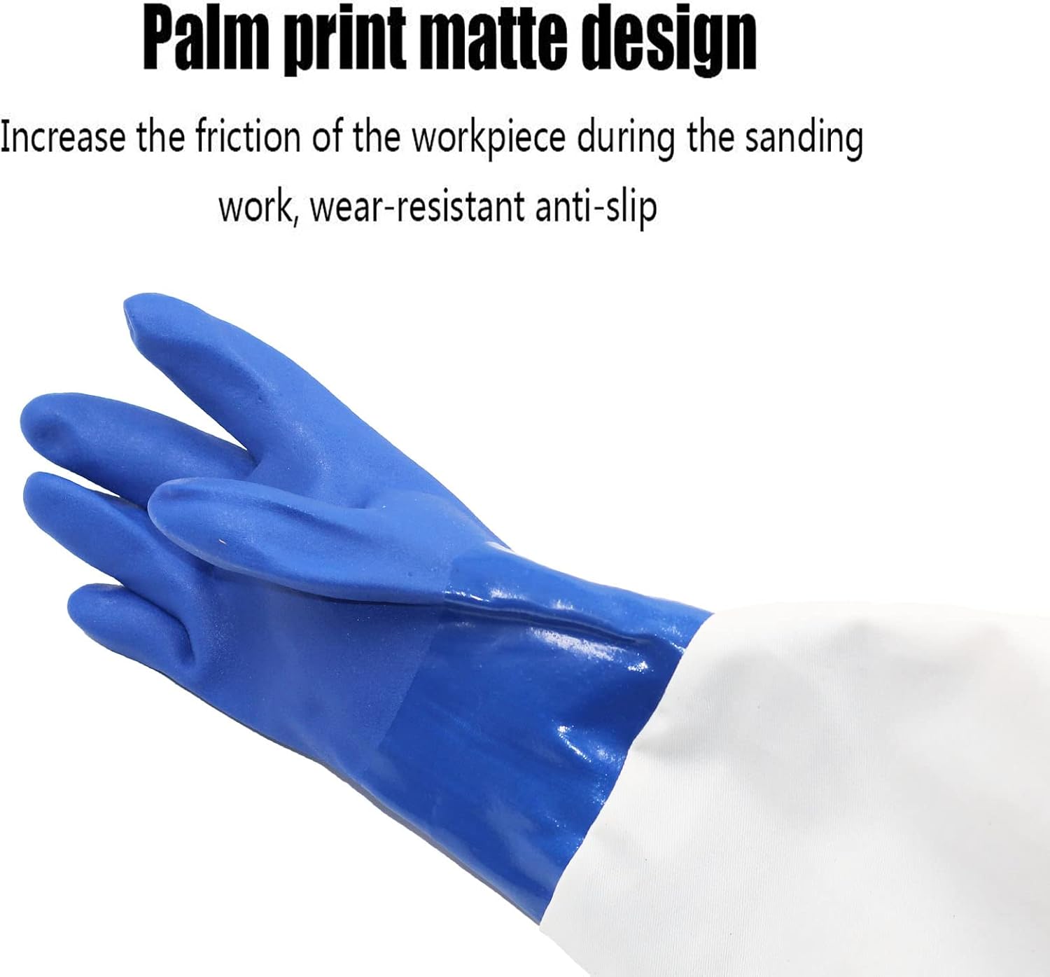 23.6" Canvas Rubber Sandblasting Sand blaster Protection Gloves for Sandblast Cabinets XL,1 pair