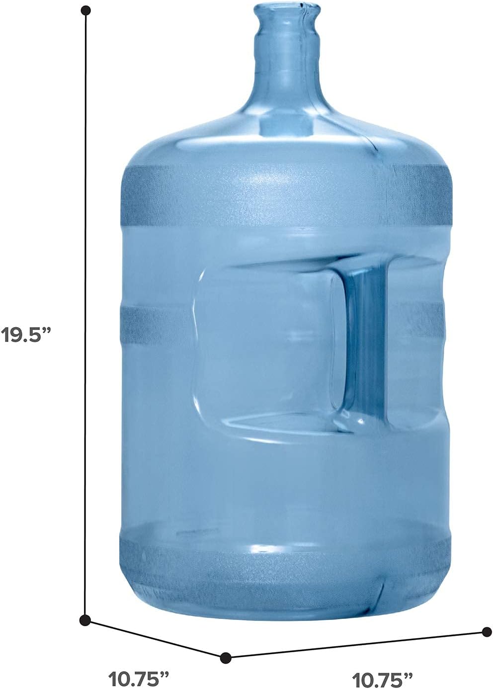 Brio 5 Gallon Plastic Crown Cap Reusable Water Bottle Container
