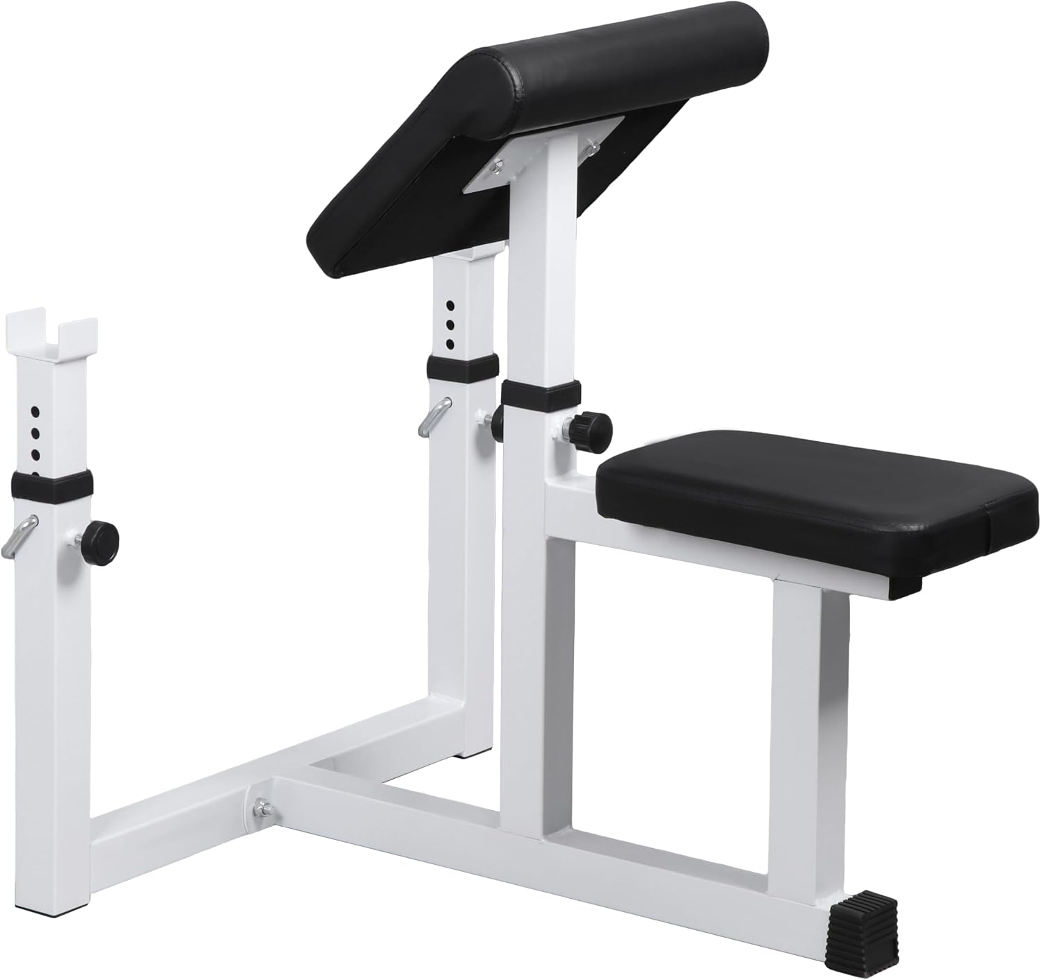ZENY Adjustable Preacher Curl Bench Bicep Tricep Bench with Barbell Rack, Seated Strenghthen Training Isolated Barbell Dumbell Station
