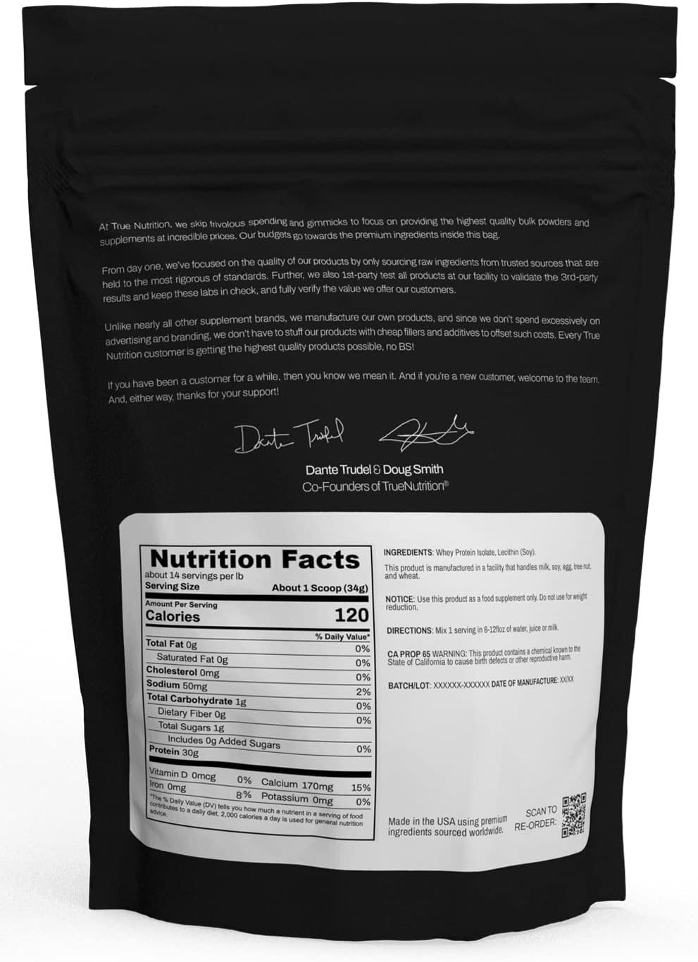 True Nutrition Whey Protein Isolate, Unflavored, 1lb | Cold-Filtered, 30g Protein per Serving, Unsweetened, No Additives, Keto, Gluten Free, Lactose Free, Non-GMO