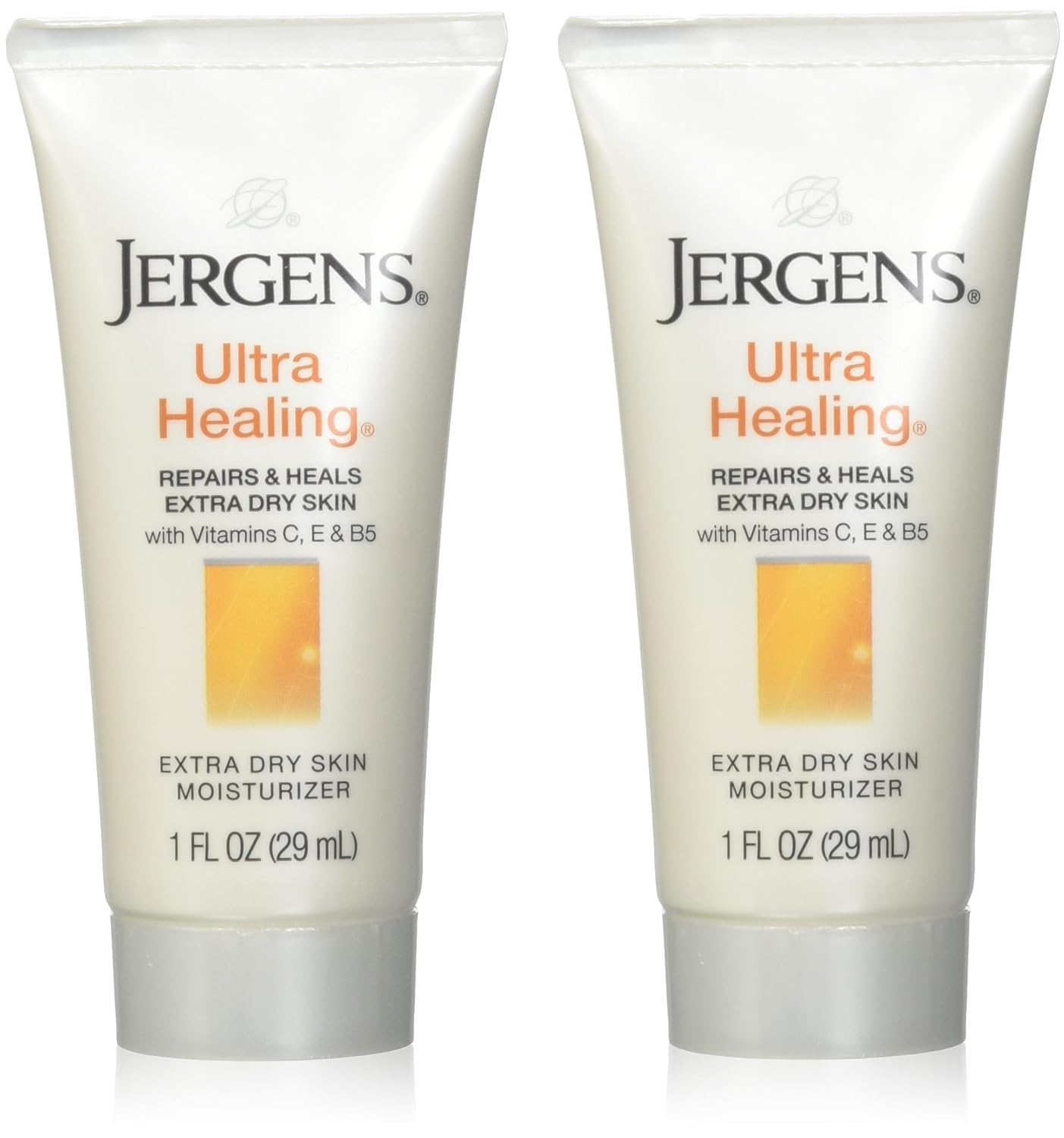 Jergens Ultra Healing Lotion, Hand and Body, Dry Skin Travel Size Moisturizer, for Absorption into Extra Dry Skin, Use After Washing Hands, 1 Ounce, with HYDRALUCENCE blend, Vitamins C, E, B5