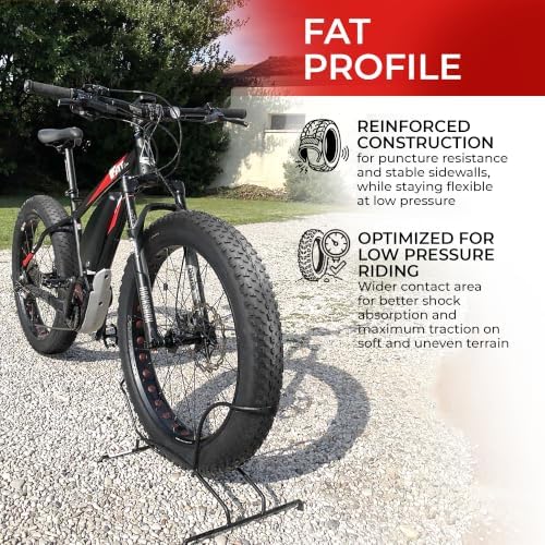 Pair 26 x 4.0 Fat Mountain Bike Tires - Foldable 100-559 3mm Anti Puncture