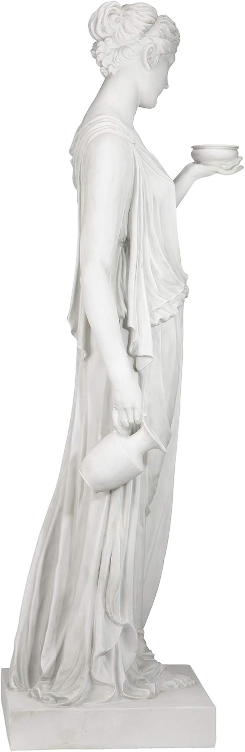 Design Toscano KY71304 Hebe Greek Woman Patron of Youth Indoor/Outdoor Garden Statue, Large Size, 10 inches Wide, 32 inches Tall, Handcast Polyresin, Antique Stone Finish