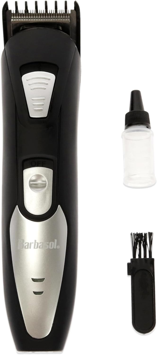 Barbasol Rechargeable Electric Beard Trimmer with Stainless Steel Blades and Adjustable Settings