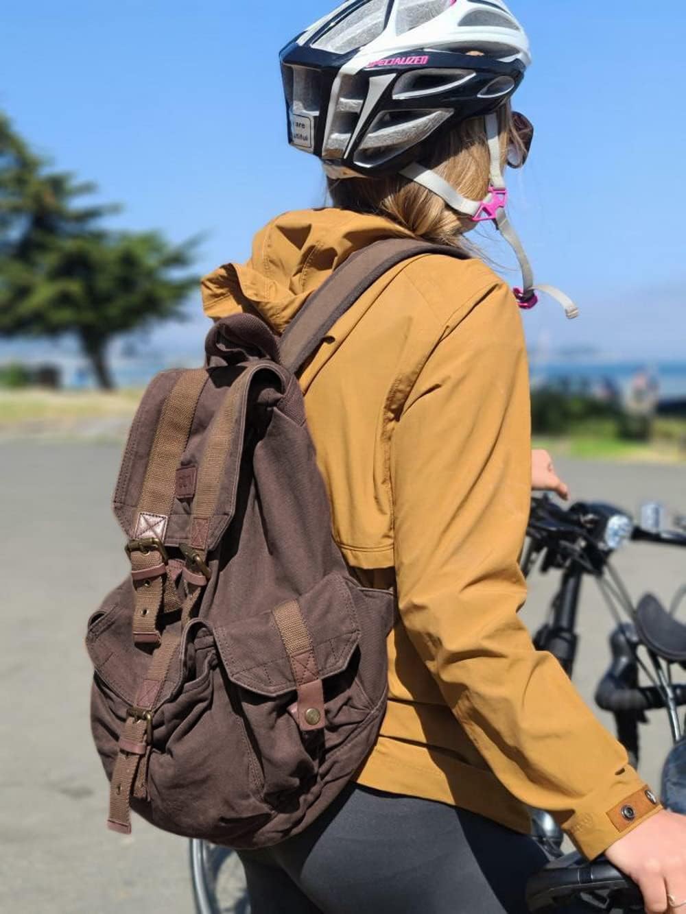 GOOTIUM 21101AMG Specially High Density Thick Canvas Backpack Rucksack, Field Tan, Large