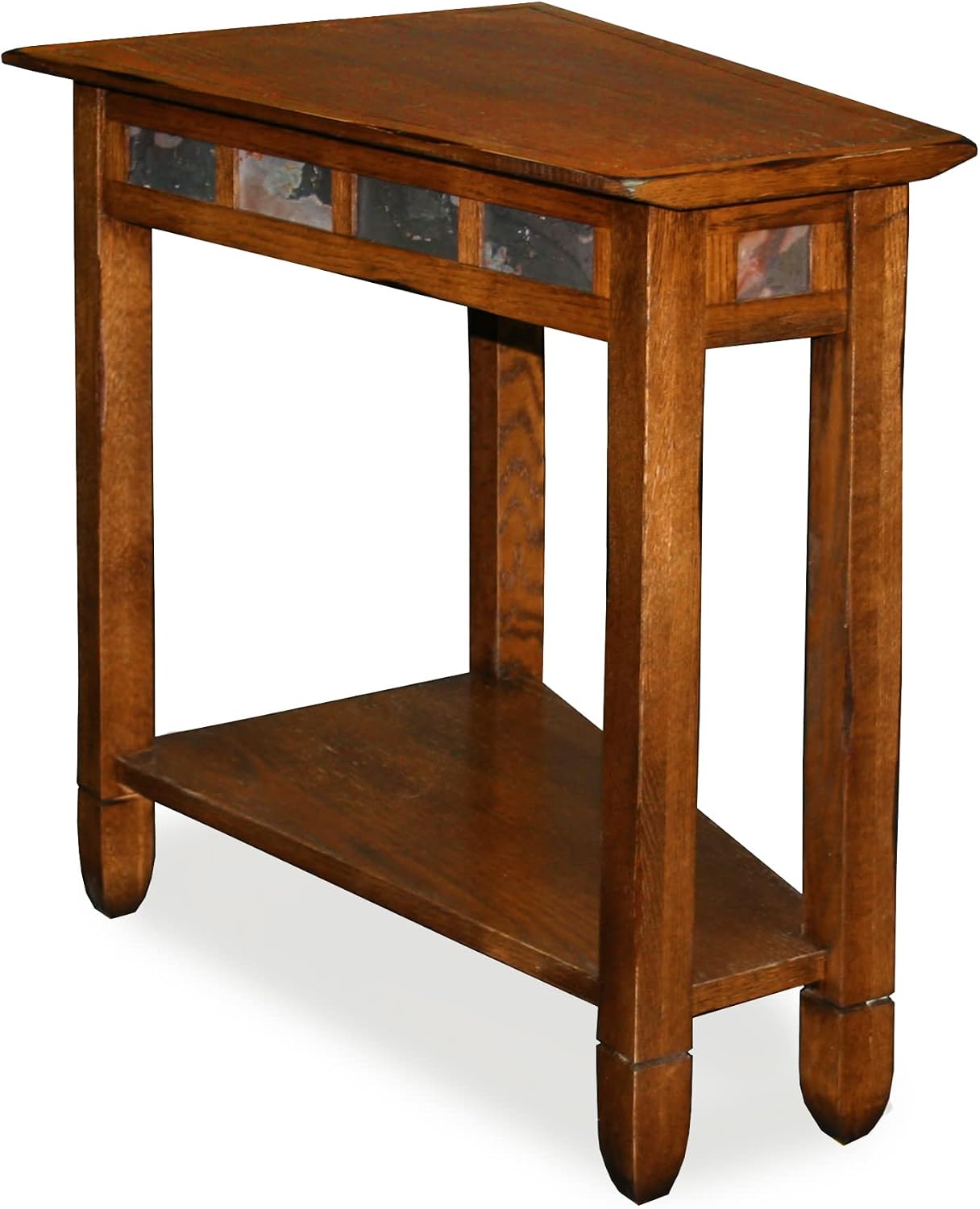 Leick Home Delton Wedge End Table, 17", Sienna