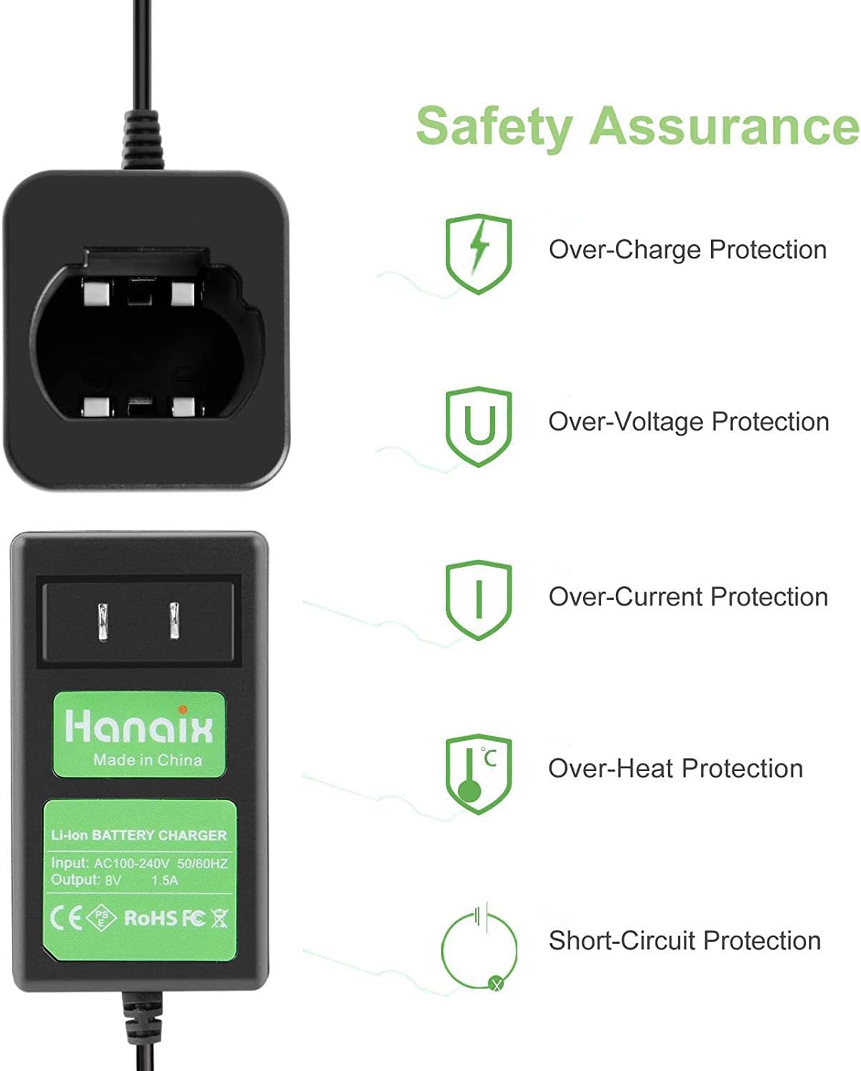 2000mAh 8V Battery and Charger for Dewalt Compatible with Dewalt 8V DCB080 DCF680N1 DW4390 DCF680N2 DCF680G2(Battery and Charger Included)
