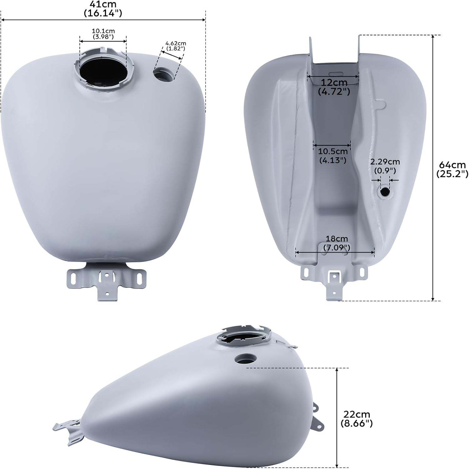 SLMOTO 3.4 Gallon Motorcycle Gas Tank W/Cap Fit For Honda Rebel 250 CMX250