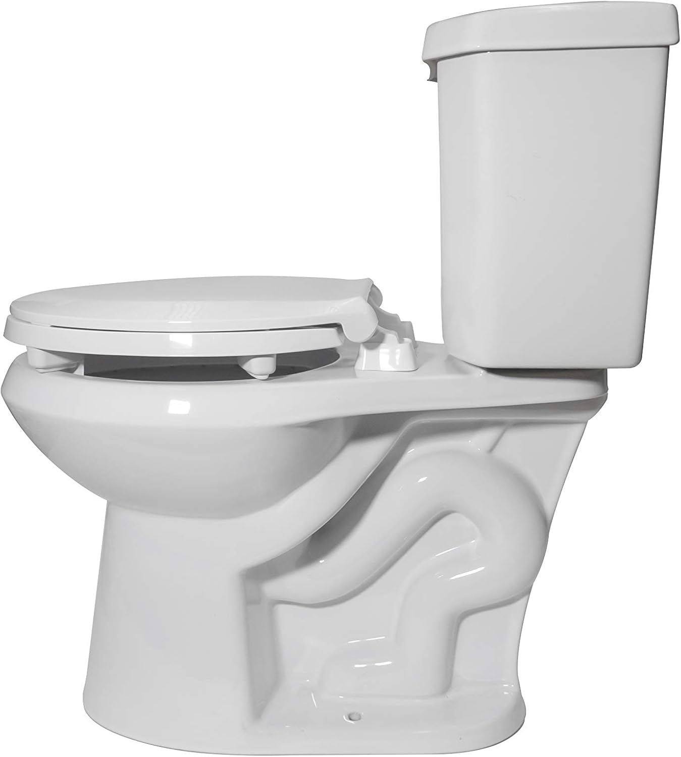 Centoco 3 inch Raised Toilet Seat for Seniors, Elongated, White | Closed Front, Cover, Plastic, 3L800STS-001, Made in the USA