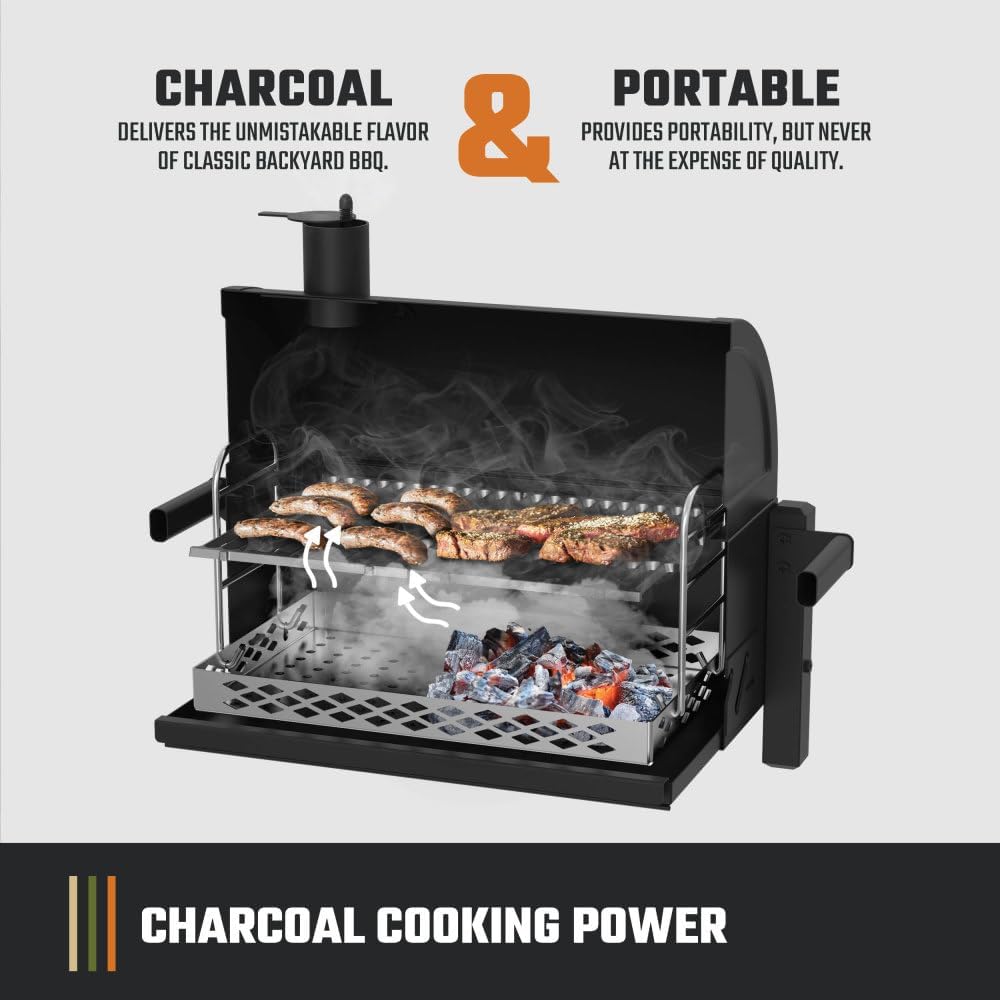 Oklahoma Joe's Rambler Portable Charcoal Grill with 218 sq. in. Cooking Area in Black