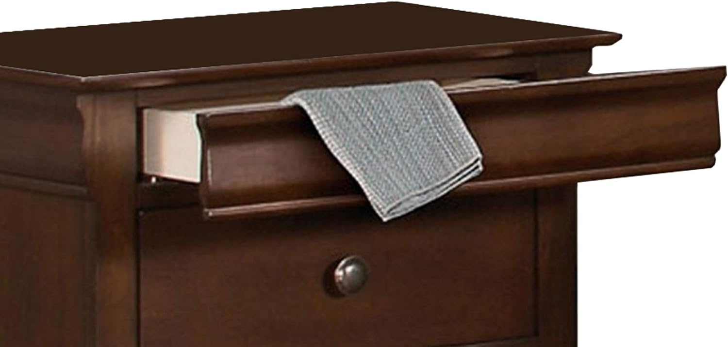 Benjara Benzara Wooden Nightstand with Hidden Drawer, Brown,