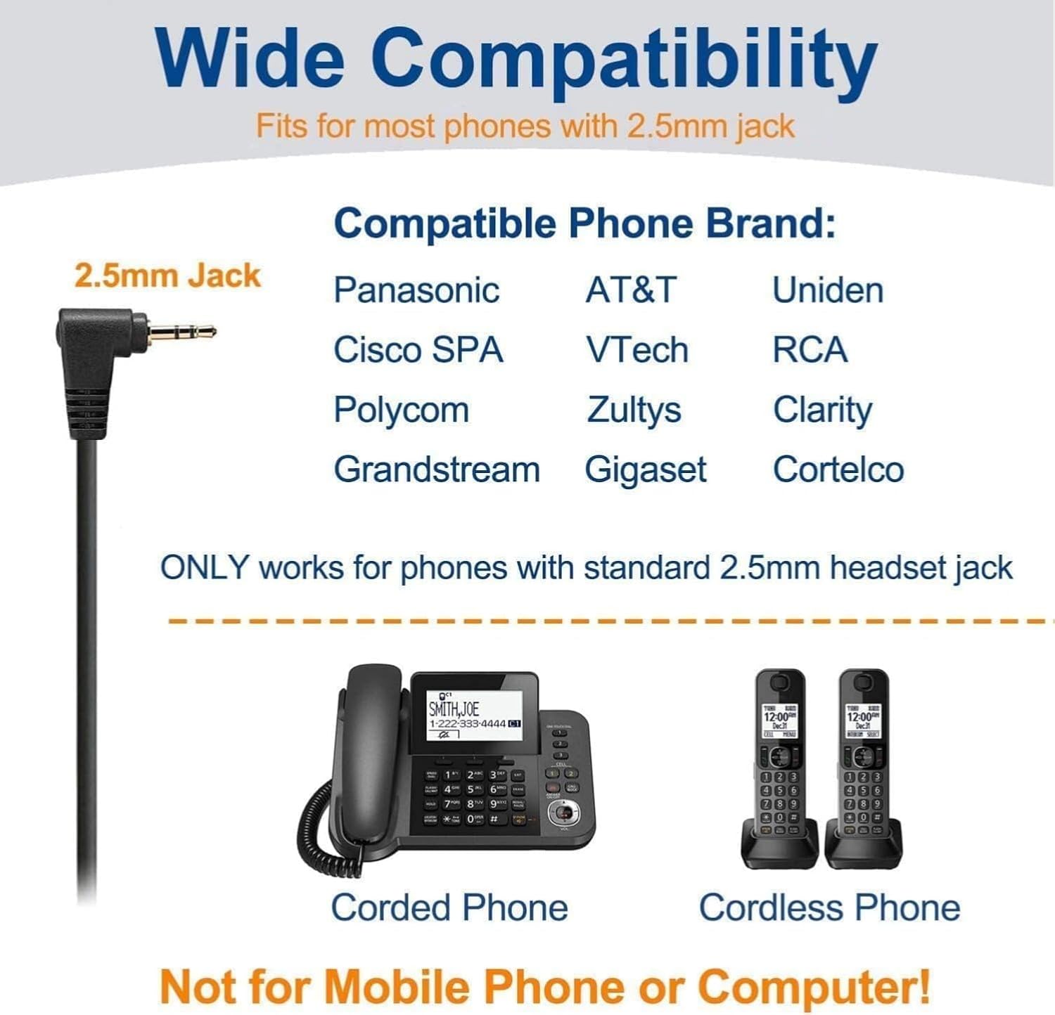 Wantek Phone Headset with Microphone Noise Cancelling