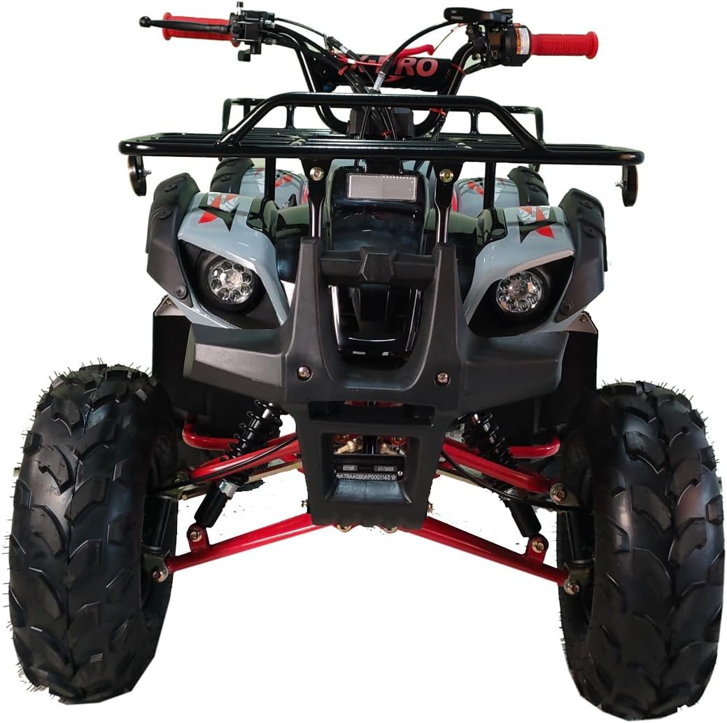 X-PRO 125cc ATV 4 Wheels Quad 125 ATV Quads with LED Lights, Big 19"/18" Tires!（Army Black）