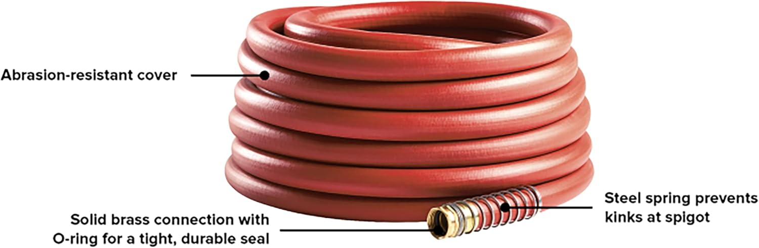 Gilmour Pro Commercial 3/4" x 75' Heavy Duty Water Hose, Durable and Kink Resistant 75 ft Garden Hose | 400 PSI burst strength