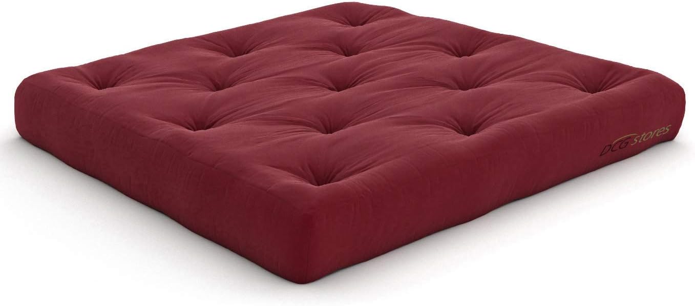 Nirvana Futons Plush, Comfortable 8-Inch Full Futon Mattress, Microfiber Fudge - Made in USA