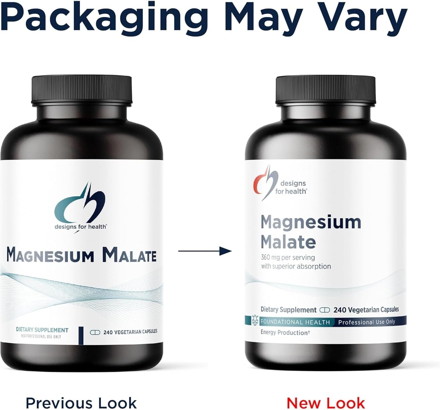Designs for Health Magnesium Malate - Chelated Magnesium as Di Magnesium Malate - Highly Bioavailable Form to Support Energy, Bone Health + Muscle Recovery (120 Magnesium Malate Capsules)
