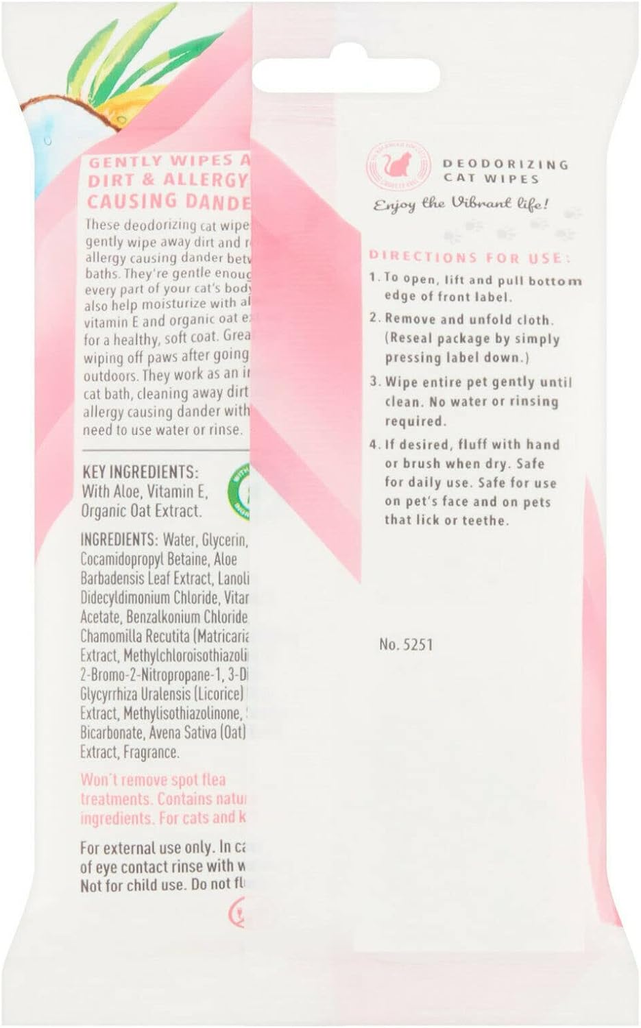Vibrant Life Deodorizing Cat Wipes