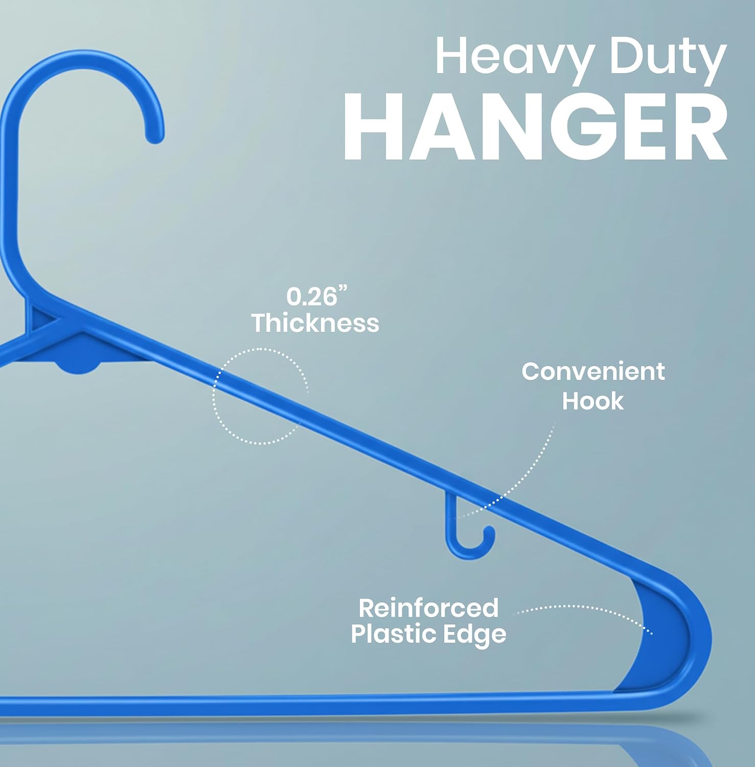 Utopia Home Plastic Hangers 50 Pack – Built-in Strap Hooks Black