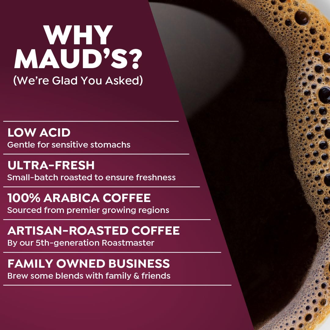Maud's Dark Roast Coffee Pods, 100ct | Dark Roast Coffee in Single Serve Pods – Compatible with Keurig Coffee Makers