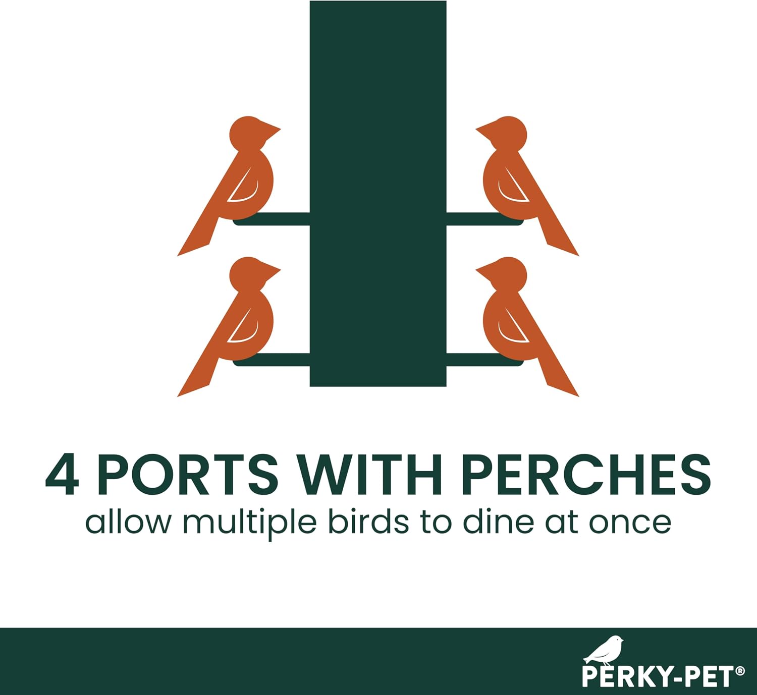 Perky-Pet Navy 2-in-1 Tube Bird Feeder for Outdoors, 4 Port Tube Bird Feeder