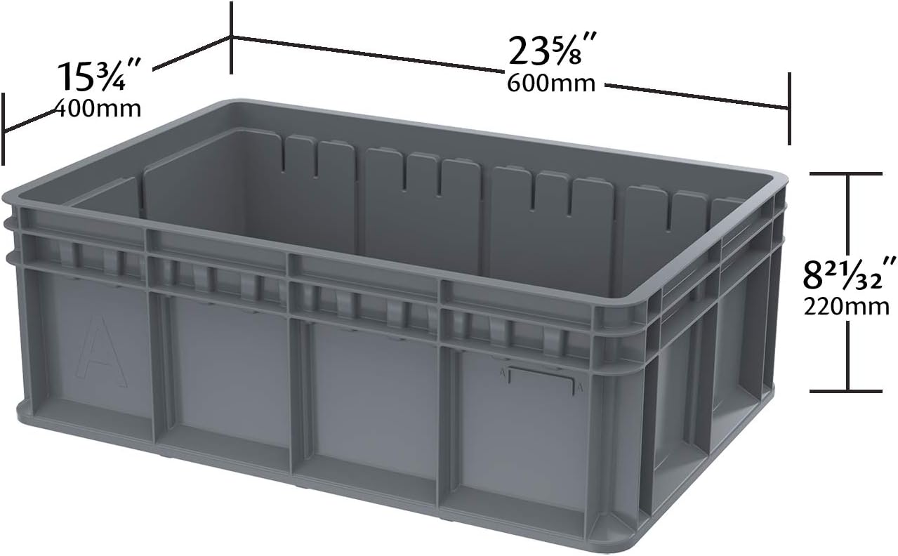 Akro-Mils 38358 Heavy-Duty Stacking Multi-Load Straight Wall Container Shuttle Tote for ASRS Automated Storage and Retrieval Systems
