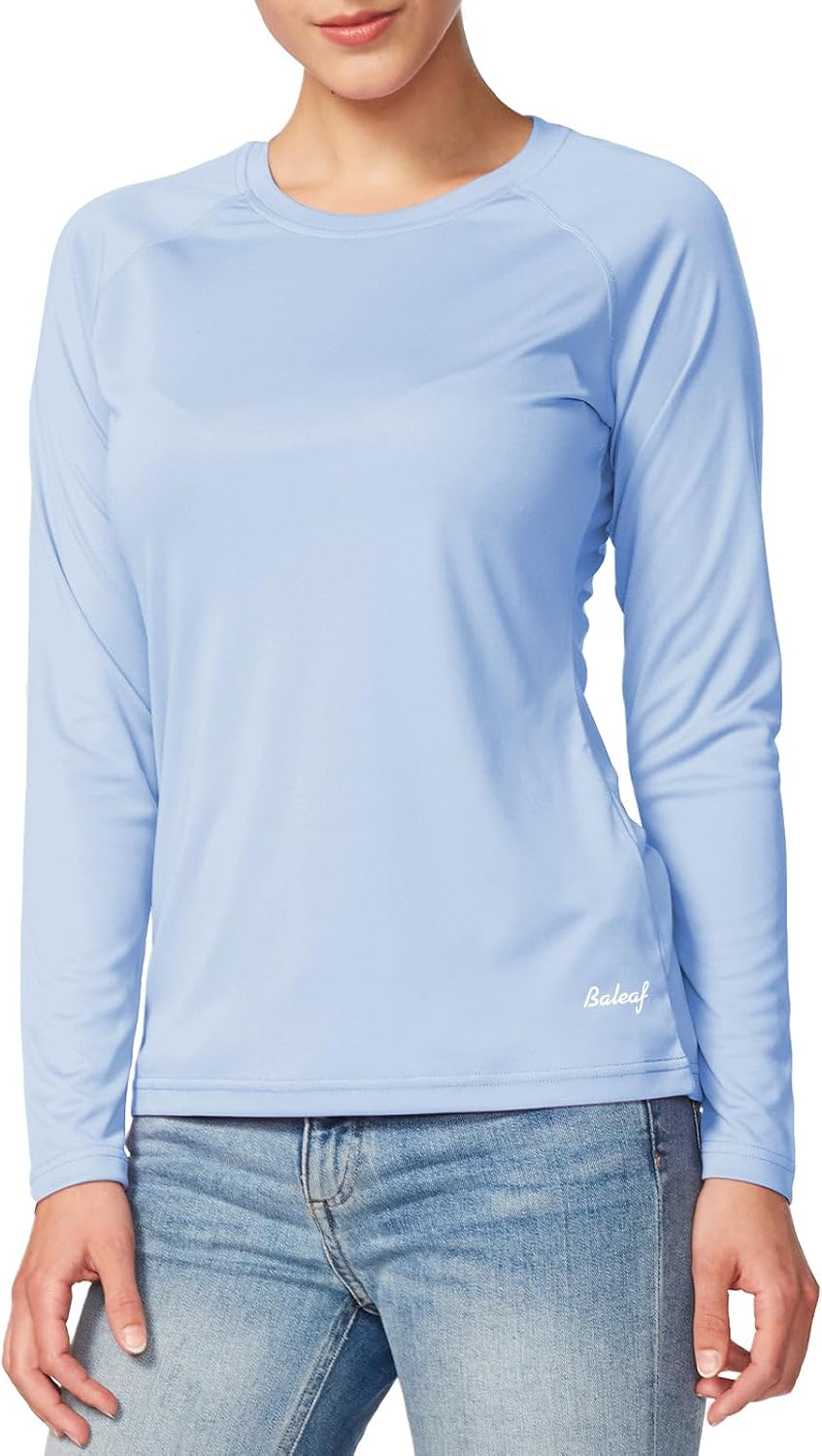 baleaf Women's UPF 50+ Sun Shirts Long Sleeve Stretchy Quick Dry | Lightweight, Rash Guard, UPF 50+ Sun Protection, Breathable Comfort material for Hking Workout, Excellent for hot weather