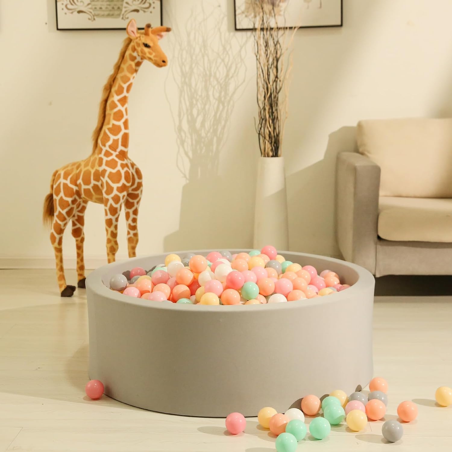GOGOSO Ball Pit Balls 100 PCS for Toddles, Kids Plastic Balls for Ball Pit, Pool, Pink Party Accessories, Birthday Decoration