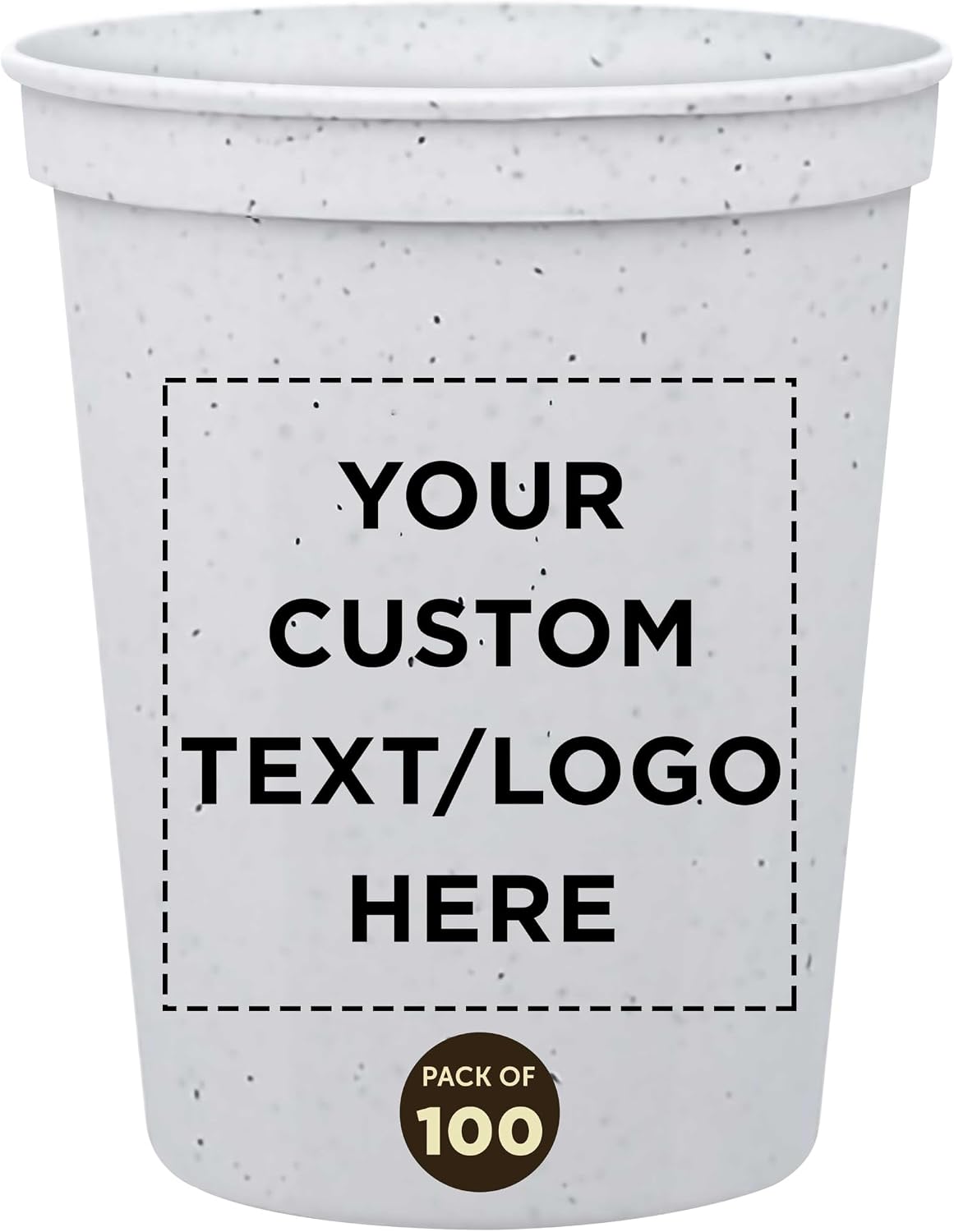 DISCOUNT PROMOS Custom Plastic Stadium Cups 16 oz. Set of 10/50/100, Personalized Bulk Pack - Perfect for Birthdays, Weddings, Picnic, Beach