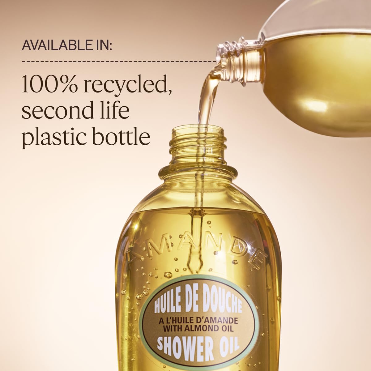 L'OCCITANE Almond Shower Oil, Cleansing Body Wash & Shaving Base, Vegan | Purifies & smooths, non-drying, milky lather, gentle, nourishes, versatile, daily use, self-care essential, luxury skincare