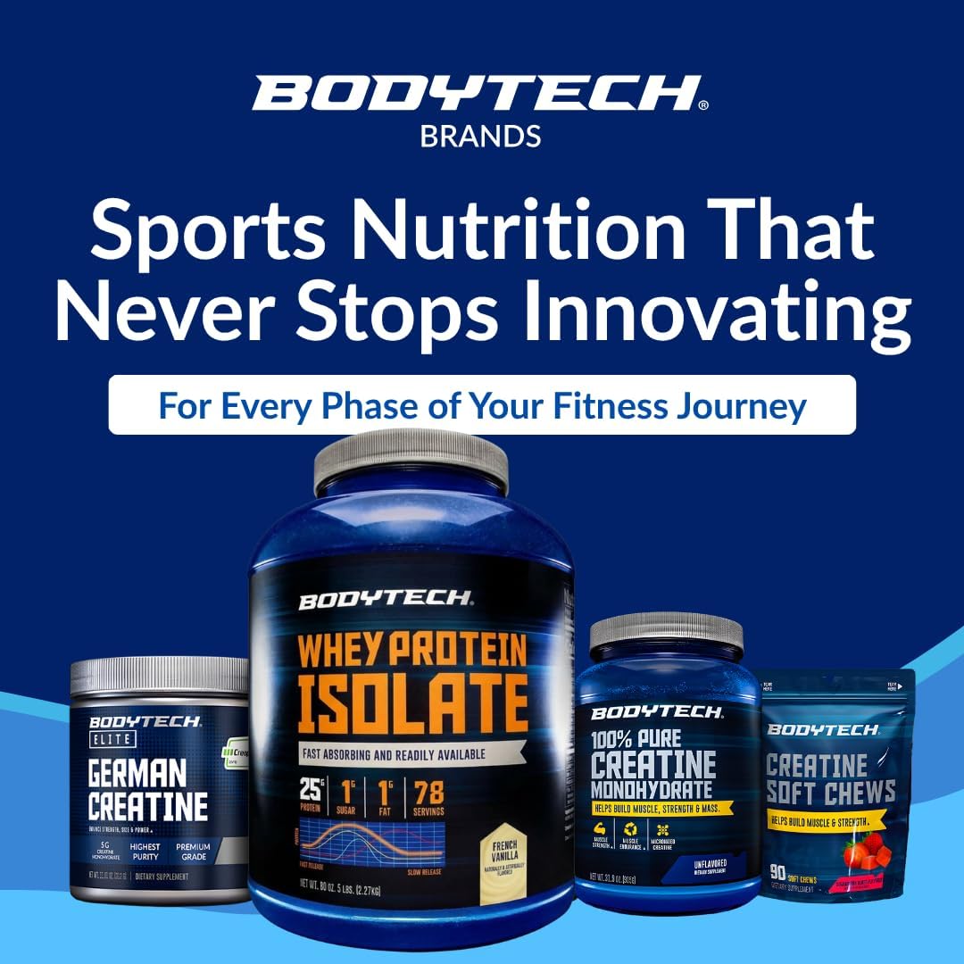 BodyTech Whey Protein Isolate Powder, French Vanilla, 1.5 LB, 23 Servings | 25G Protein per Serving, High Concentrated Protein Powder With Amino Acids & BCAAs for Men and Women, Gluten Free