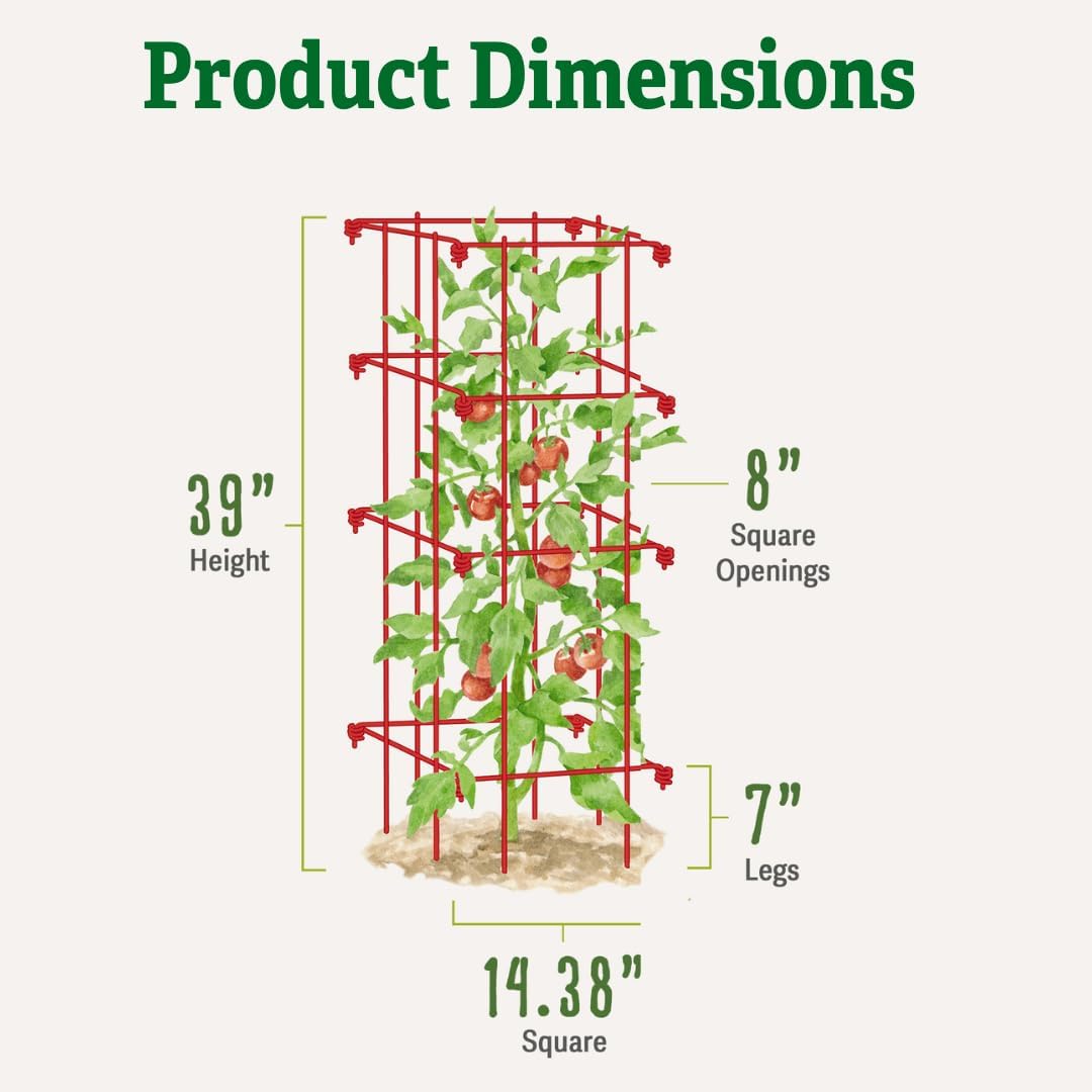 Gardener's Supply Company Lifetime Tomato Cages, Green, Set of 4