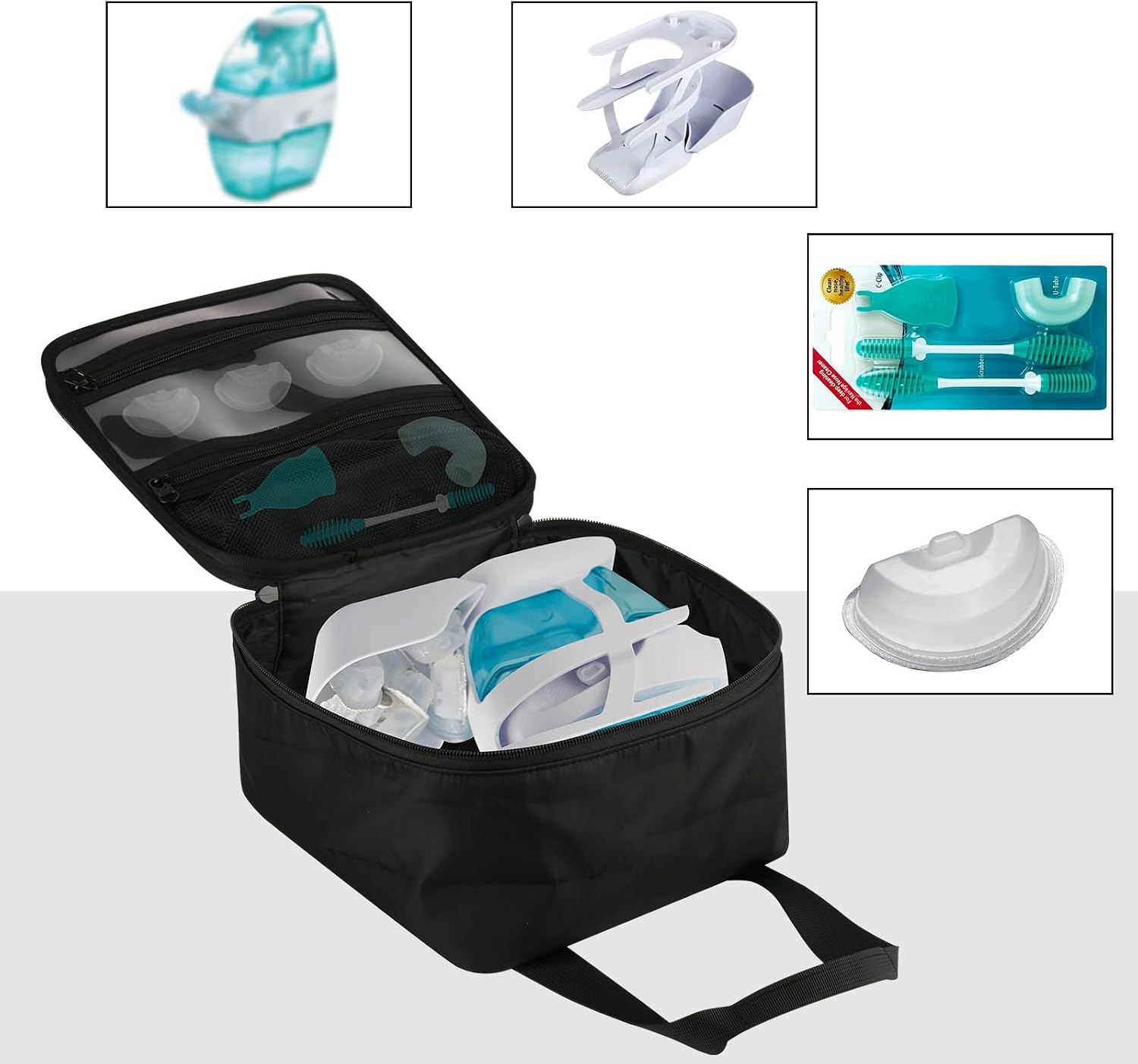 Beautyflier Travel Carrying Bag for Navage Nasal Irrigation System, Countertop Caddy Neti Pot Storage