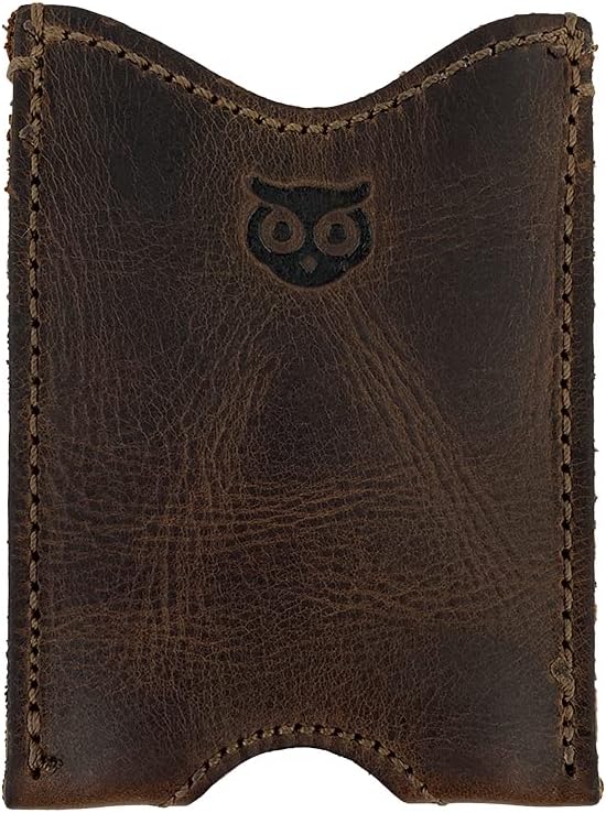 Hide & Drink, Rustic Leather Pocket Sleeve Wallet, for Easy Travelers, Commuters, Card Holder Handmade, Includes 101 Year Warranty
