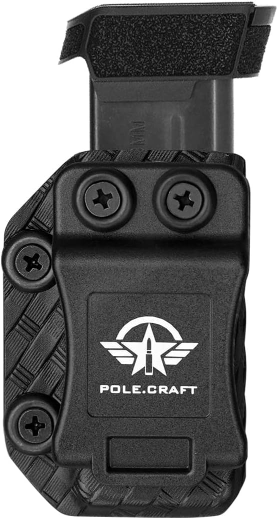 POLE.CRAFT IWB/OWB Magazine Holster Kydex - Mag Carrier Fits: 9mm .40 Double Stack / 9mm .40 Single Stack - P365 1911 Glock 19 19X 17 26 27 28 43 22