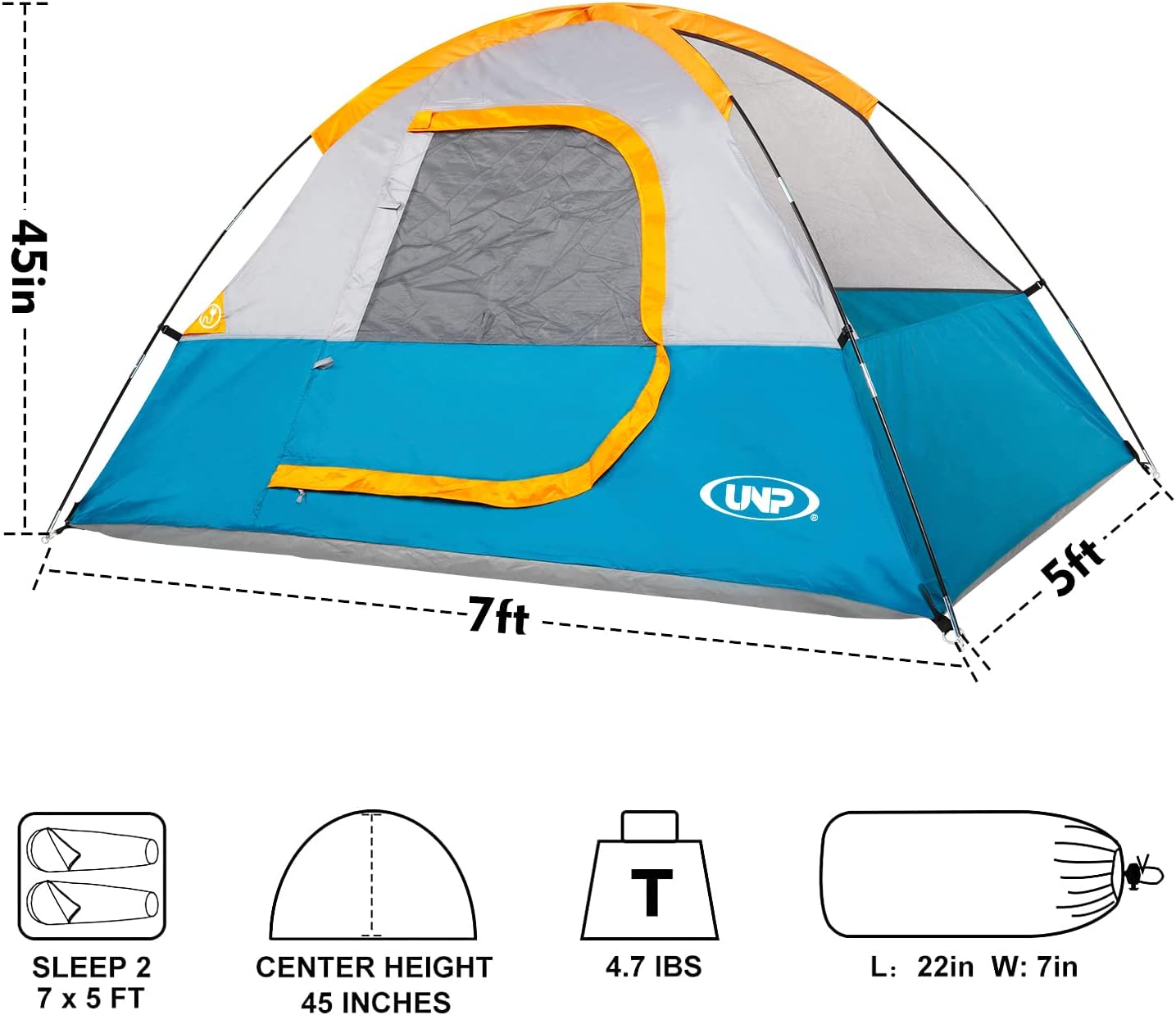 Camping Tent 2-4 Person, Waterproof Windproof Tent with Rainfly Easy Set up-Portable Dome Tents for Camping…