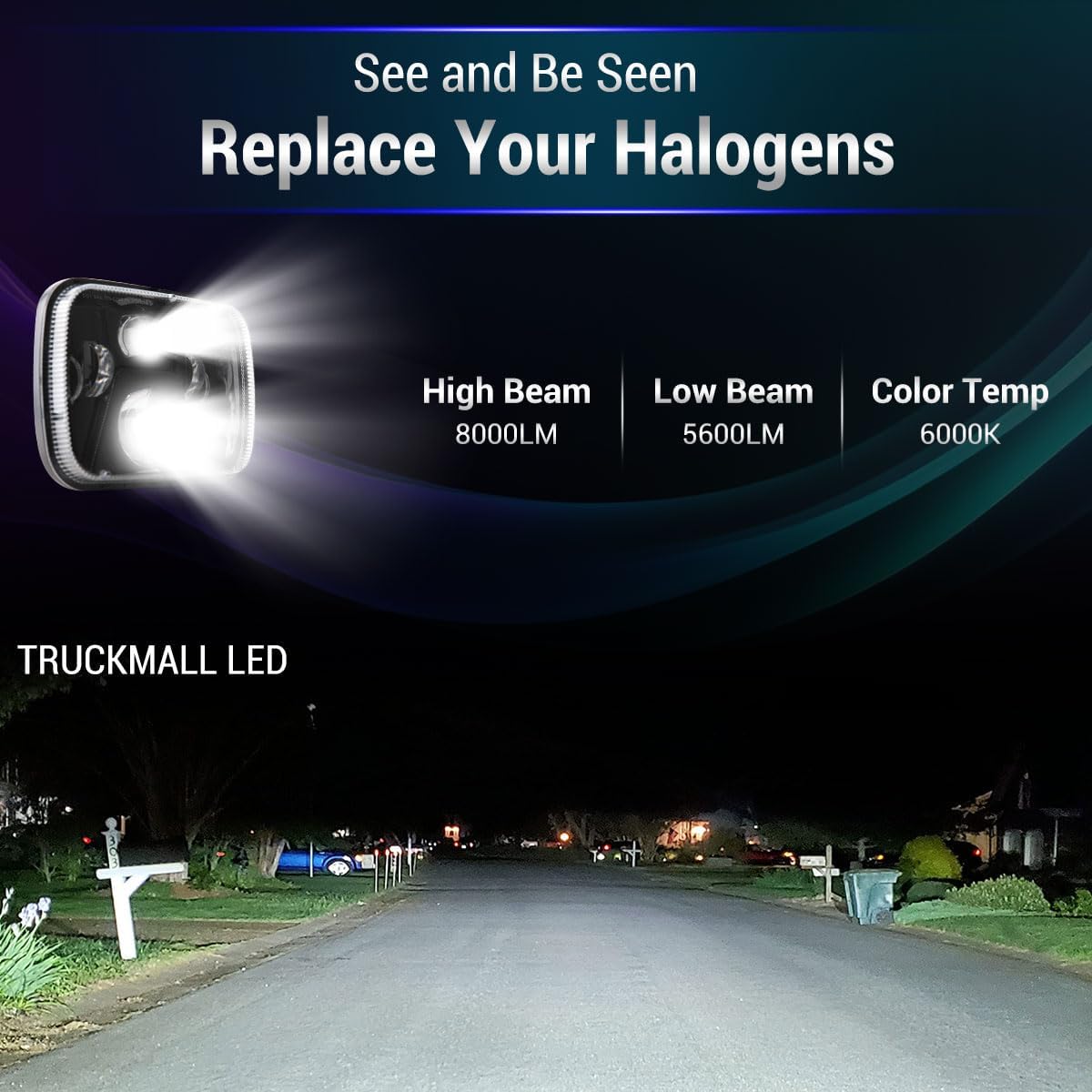 5x7 7x6 inch LED Headlights