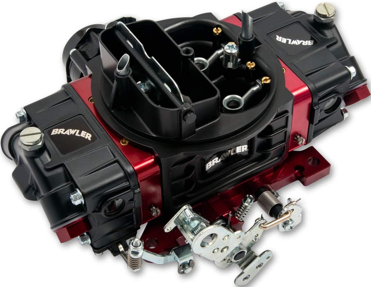NEW QUICK FUEL TECHNOLOGY BRAWLER STREET CARBURETOR,RED BILLET BLACK FINISH,MECHANICAL SECONDARIES,750 CFM,4150 MODEL,COMPATIBLE WITH GASOLINE